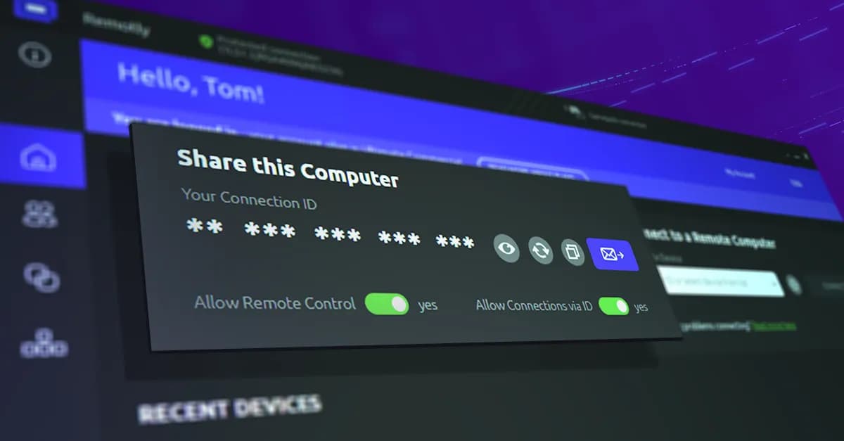 The Remotly app — share this computer